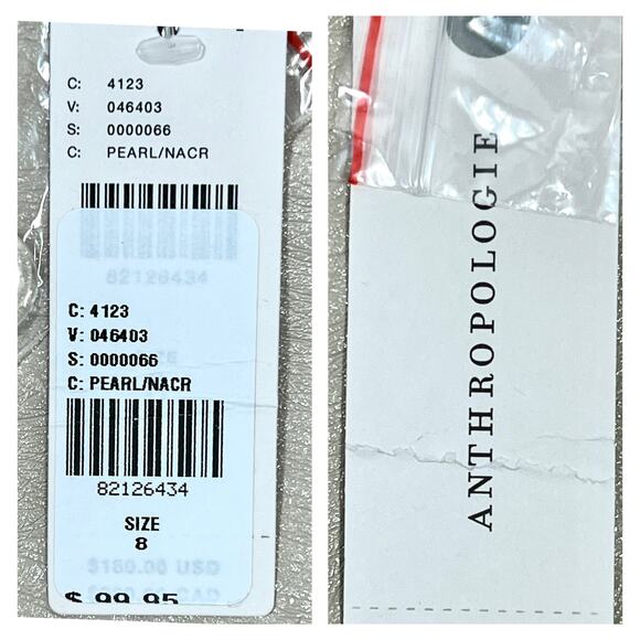 Anthropologie Hutch Wide-Leg Faux Leather Pants Sz 8 Pearl Cream Pleated NEW! - Picture 5 of 12